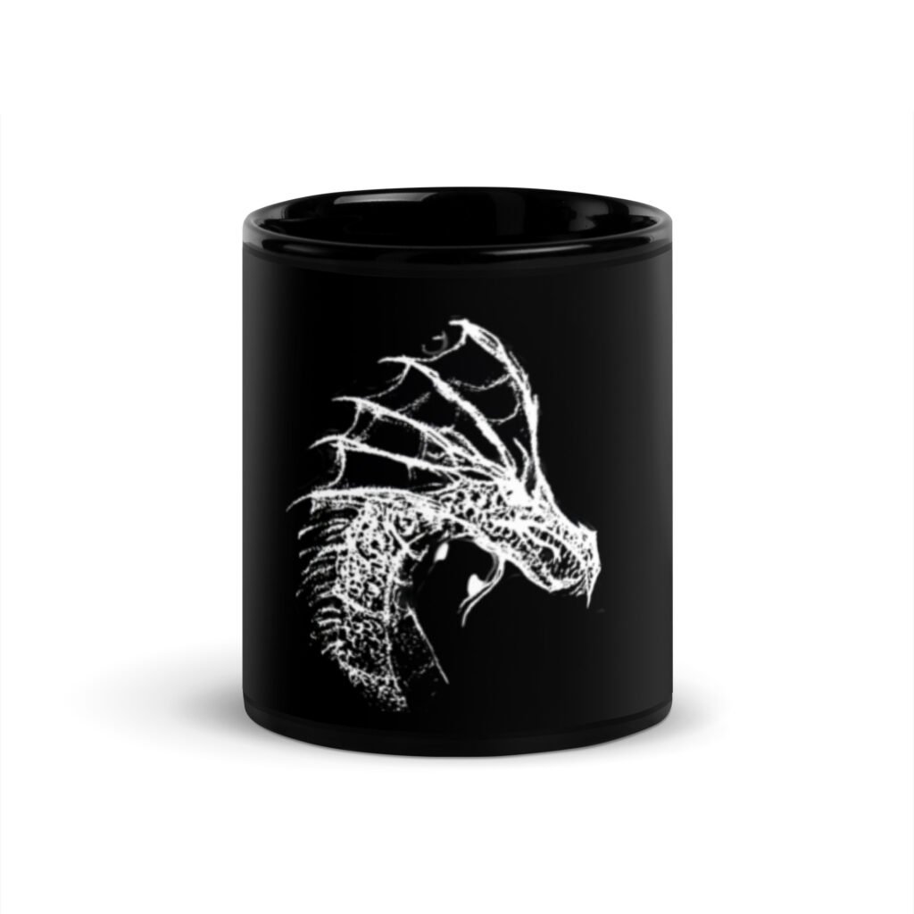 Black Gloss dragon Mug #2 latin