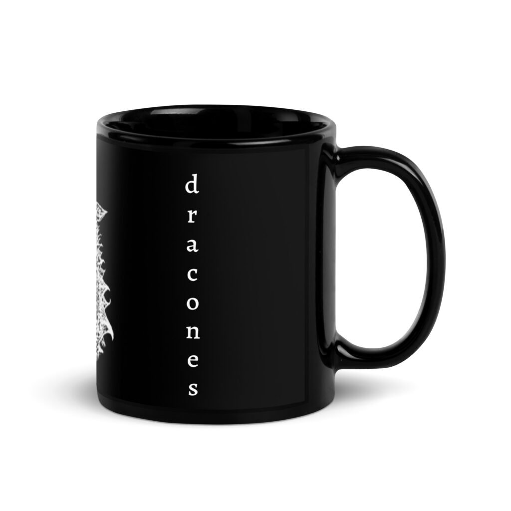 Black Gloss dragon mug #1 latin