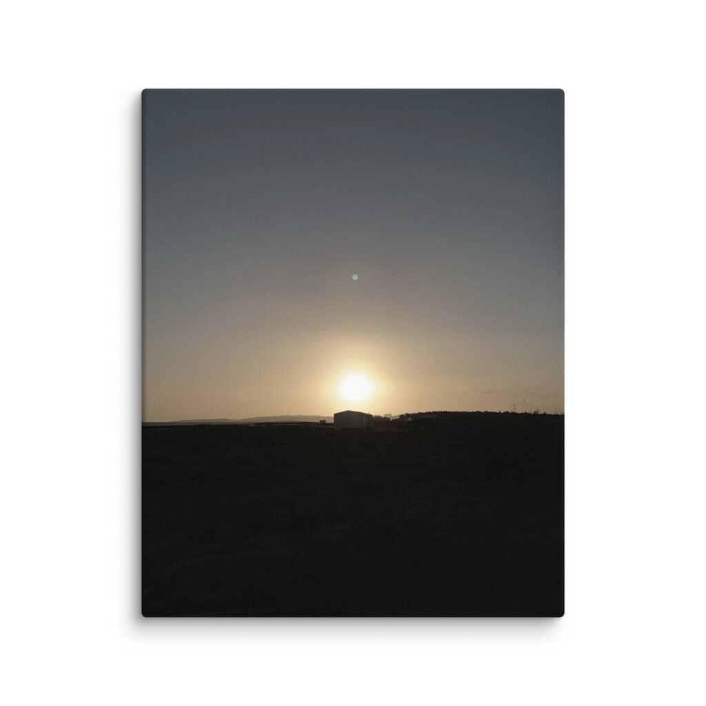 Beach Hutt in Sunset Canvas