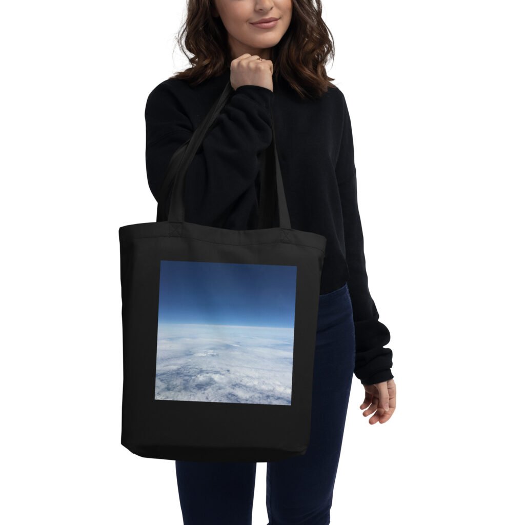 Space Inspired Cotton Tote Bag with Picture of Earth