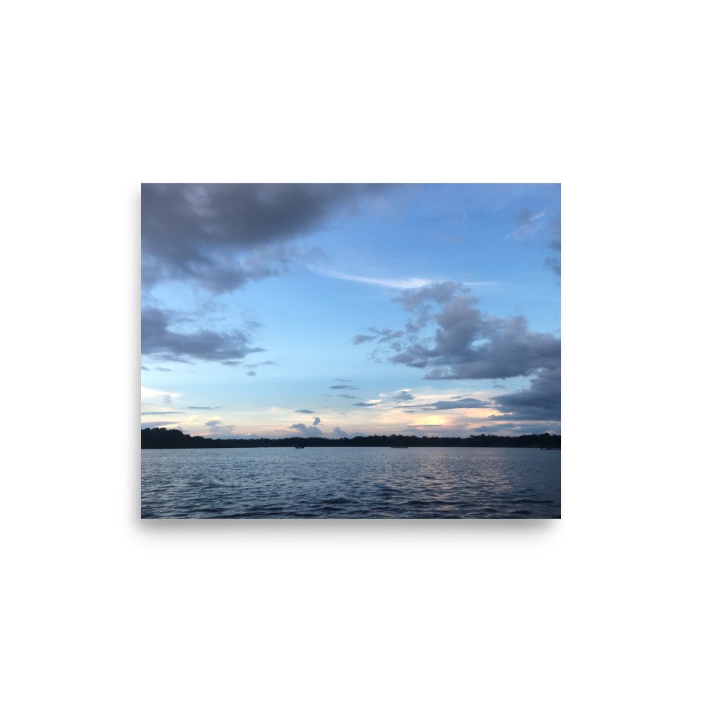 Amazonian lake in Sunset Horizontal Poster
