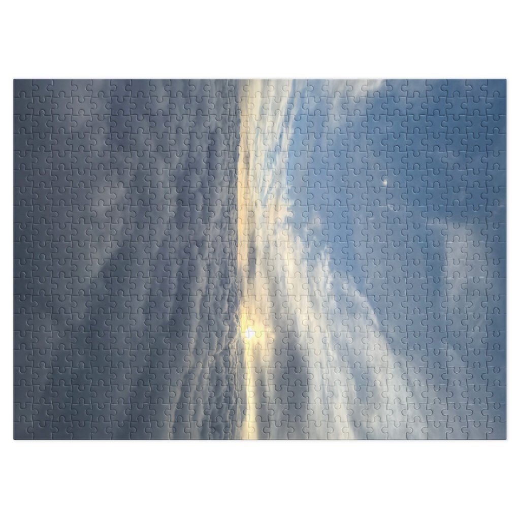 Sun Pocket in the Clouds Jigsaw puzzle with tin
