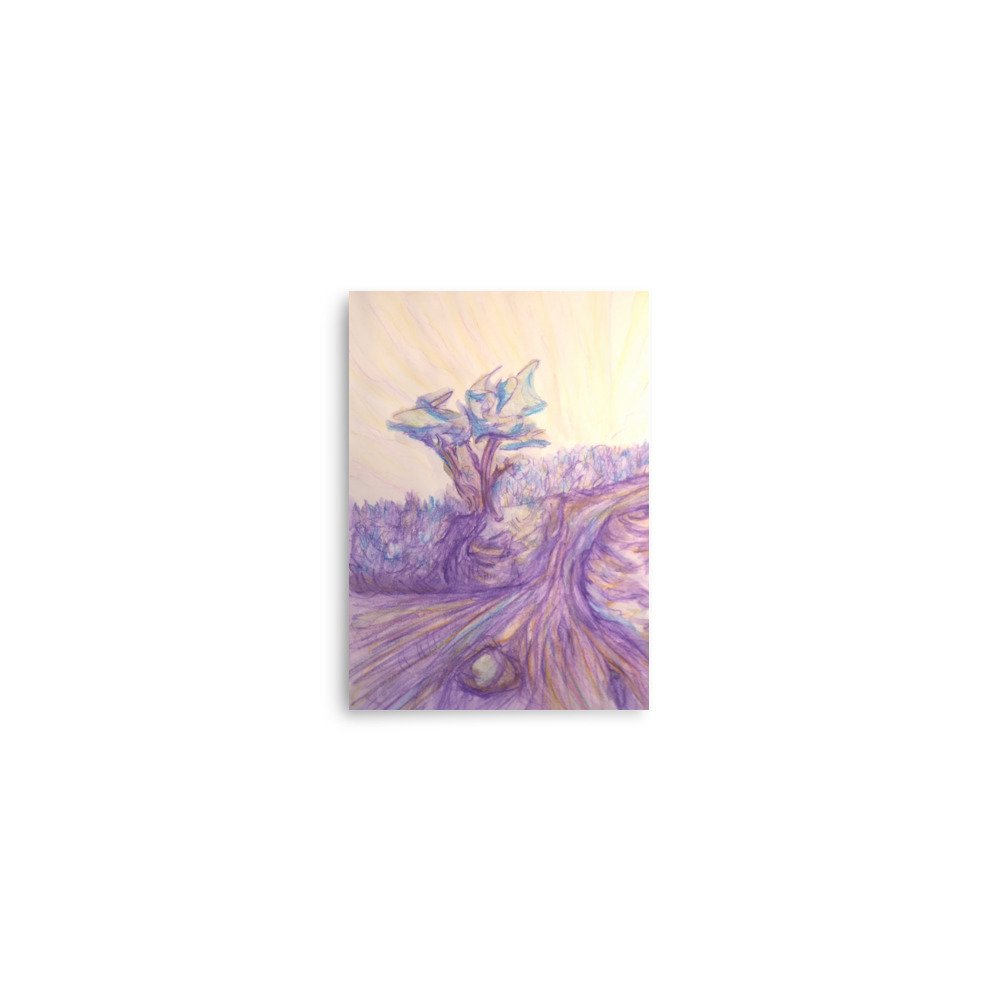 Aquarelle Landscape Tree and River Poster