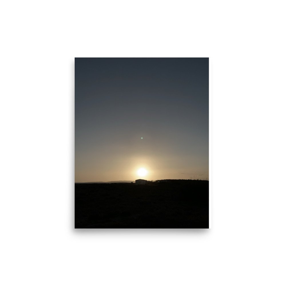 Beach Hutt in Sunset Poster